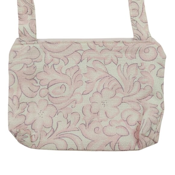 Crossbody Bag Small Messenger Bag Fabric Floral Print Lined With Zipper Handmade - Picture 3 of 8